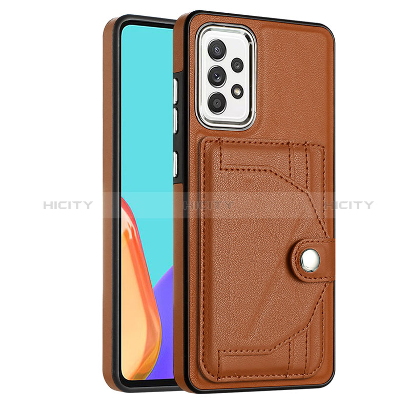 Funda Lujo Cuero Carcasa YB2 para Samsung Galaxy A52s 5G Marron