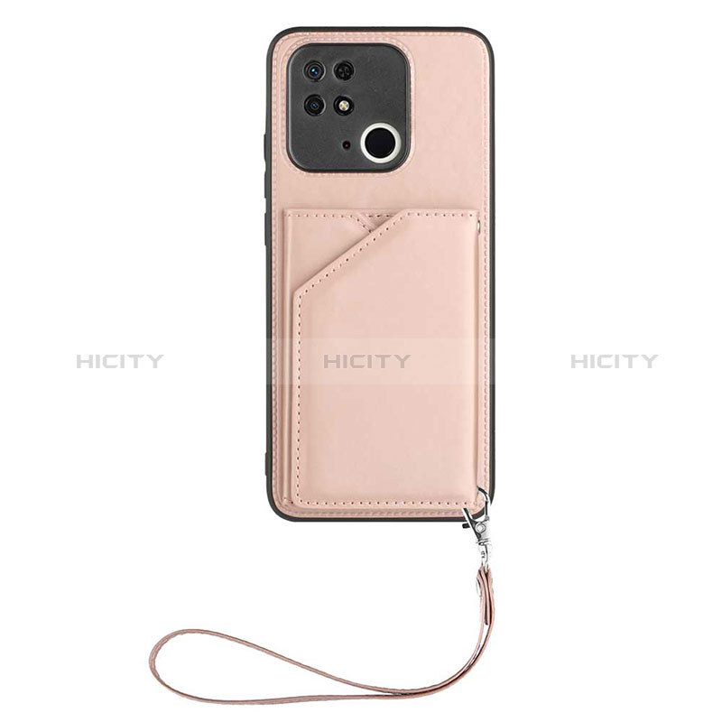 Funda Lujo Cuero Carcasa YB2 para Xiaomi Redmi 10 Power Oro Rosa