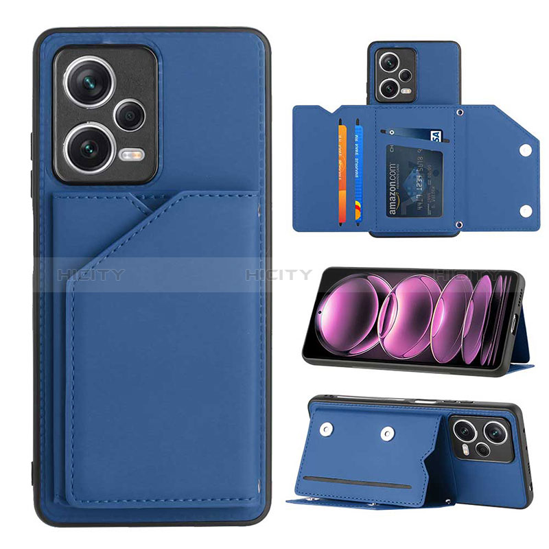 Funda Lujo Cuero Carcasa YB2 para Xiaomi Redmi Note 12 Pro 5G Azul