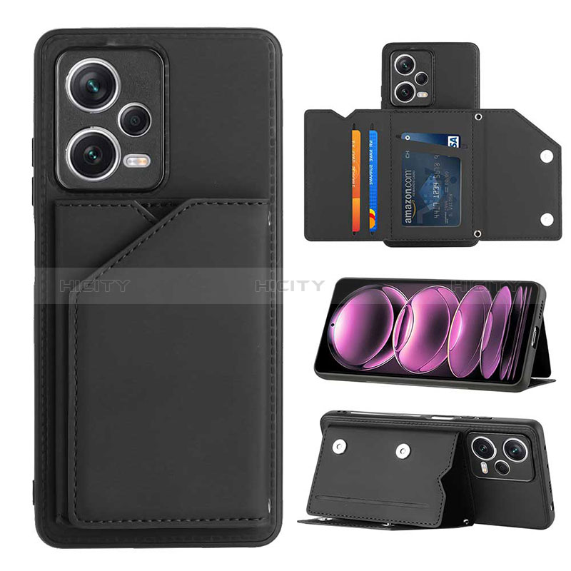 Funda Lujo Cuero Carcasa YB2 para Xiaomi Redmi Note 12 Pro 5G Negro