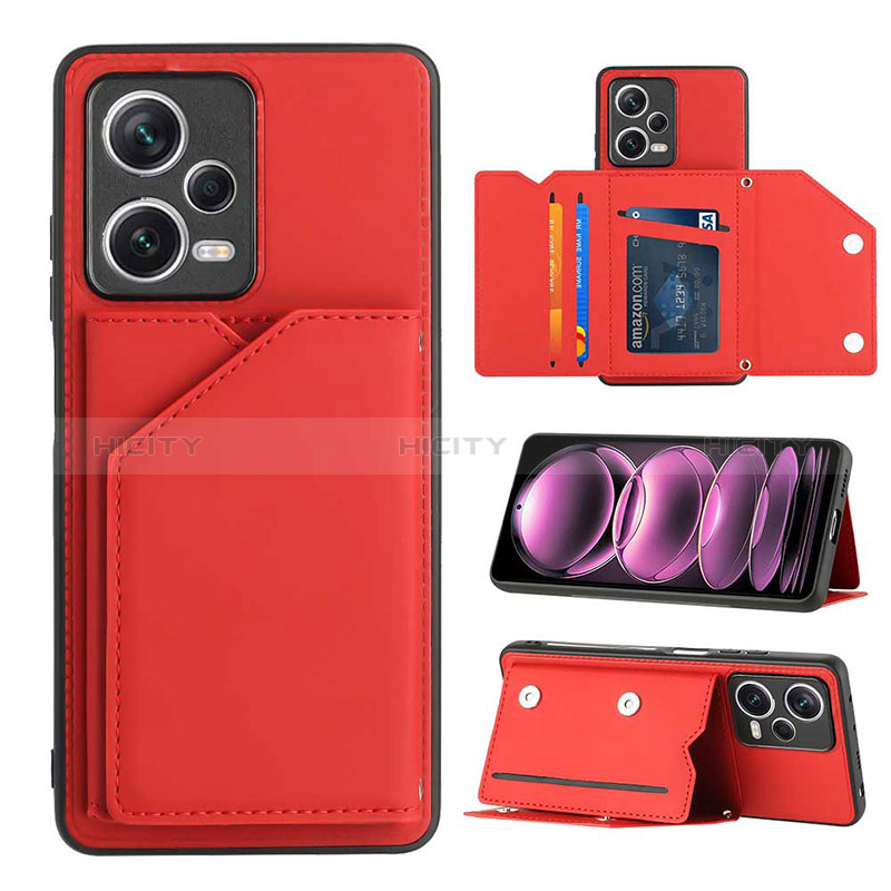 Funda Lujo Cuero Carcasa YB2 para Xiaomi Redmi Note 12 Pro 5G Rojo