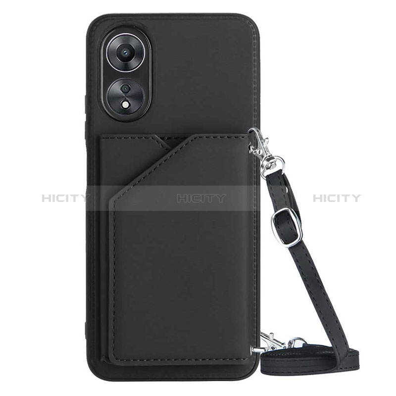 Funda Lujo Cuero Carcasa YB3 para Oppo A58 5G Negro