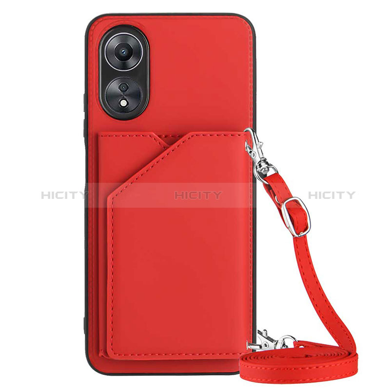 Funda Lujo Cuero Carcasa YB3 para Oppo A78 5G Rojo