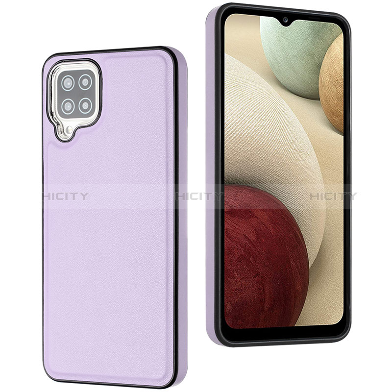 Funda Lujo Cuero Carcasa YB3 para Samsung Galaxy A12 Nacho Morado