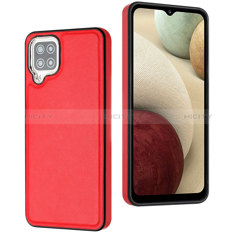 Funda Lujo Cuero Carcasa YB3 para Samsung Galaxy A12 Nacho Rojo