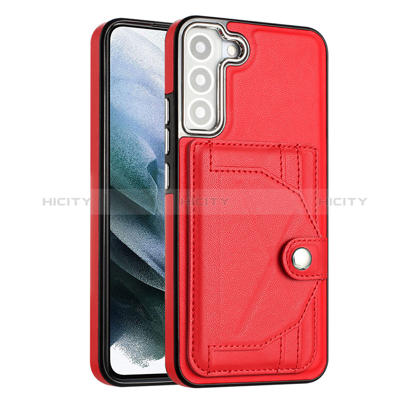 Funda Lujo Cuero Carcasa YB5 para Samsung Galaxy S22 5G Rojo