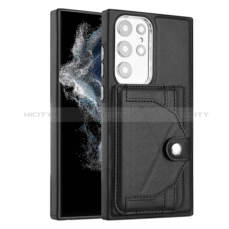 Funda Lujo Cuero Carcasa YB5 para Samsung Galaxy S22 Ultra 5G Negro