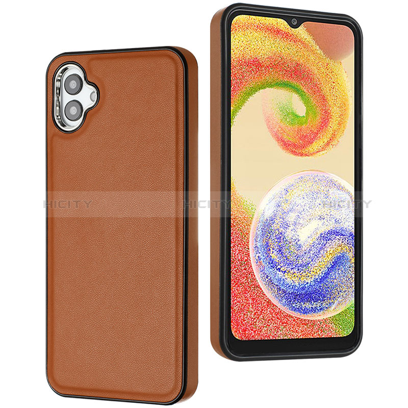 Funda Lujo Cuero Carcasa YB6 para Samsung Galaxy A04 4G Marron