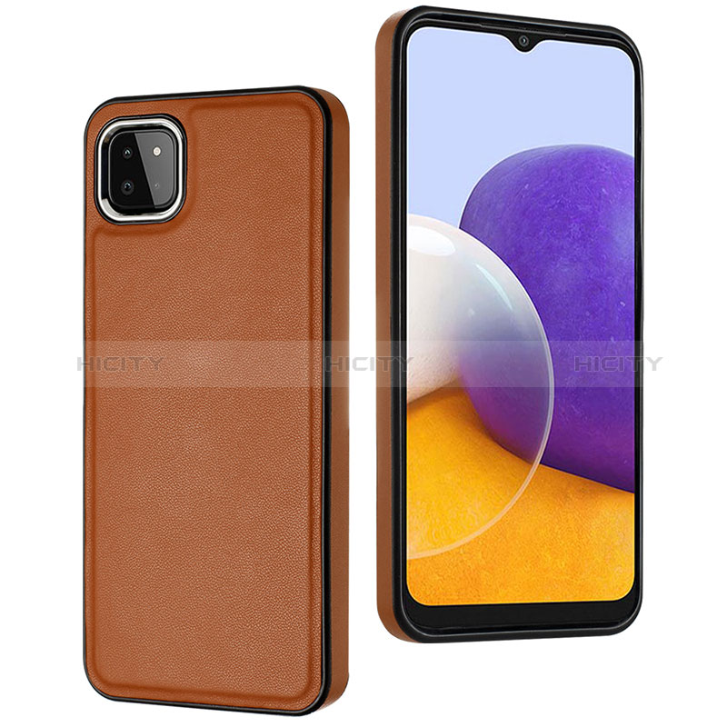 Funda Lujo Cuero Carcasa YB6 para Samsung Galaxy A22s 5G Marron