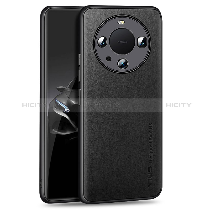 Funda Lujo Cuero Carcasa YM1 para Huawei Mate 60 Negro