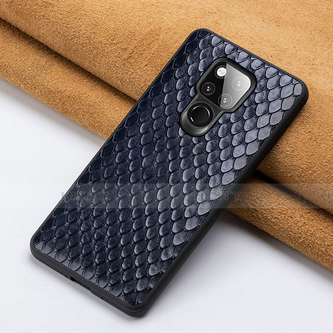 Funda Lujo Cuero Carcasa Z01 para Huawei Mate 20 X 5G Azul