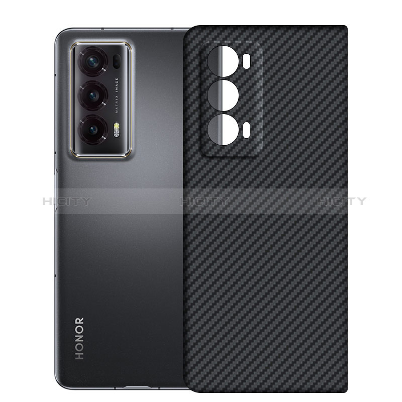 Funda Lujo Fibra de Carbon Carcasa Twill para Huawei Honor Magic V2 5G Negro