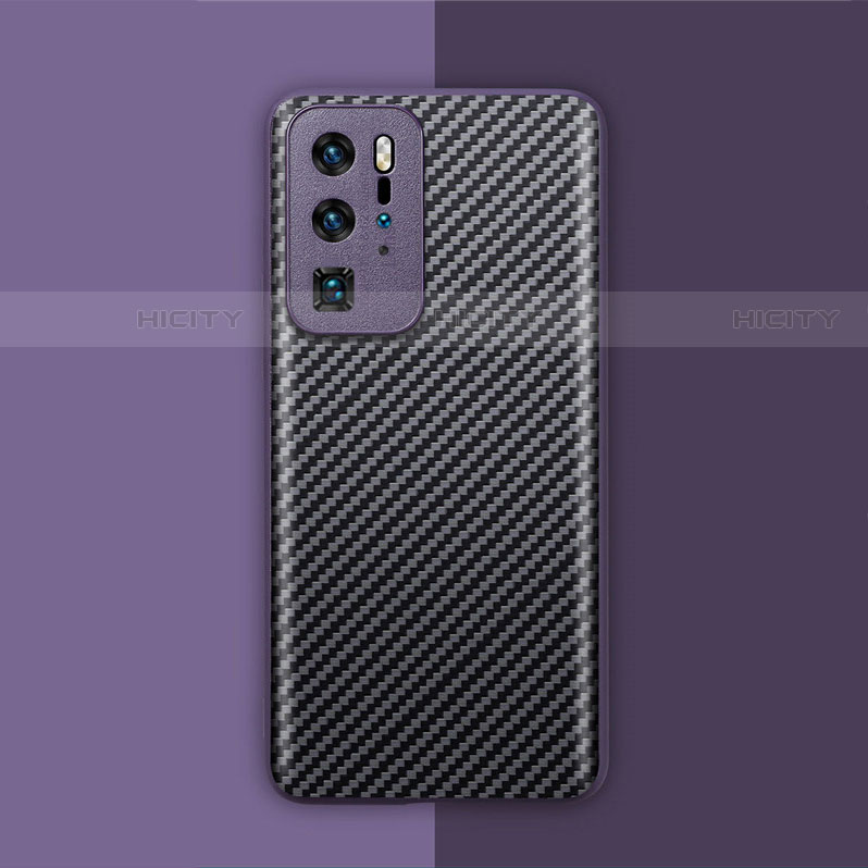 Funda Lujo Fibra de Carbon Carcasa Twill para Huawei P40 Pro Morado