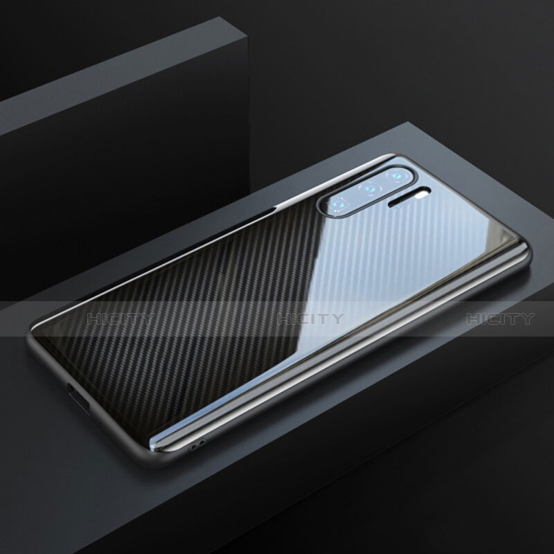 Funda Lujo Fibra de Carbon Carcasa Twill T01 para Huawei P30 Pro Negro