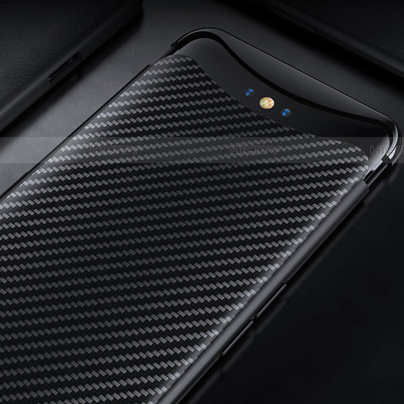 Funda Lujo Fibra de Carbon Carcasa Twill T01 para Oppo Find X Super Flash Edition Negro