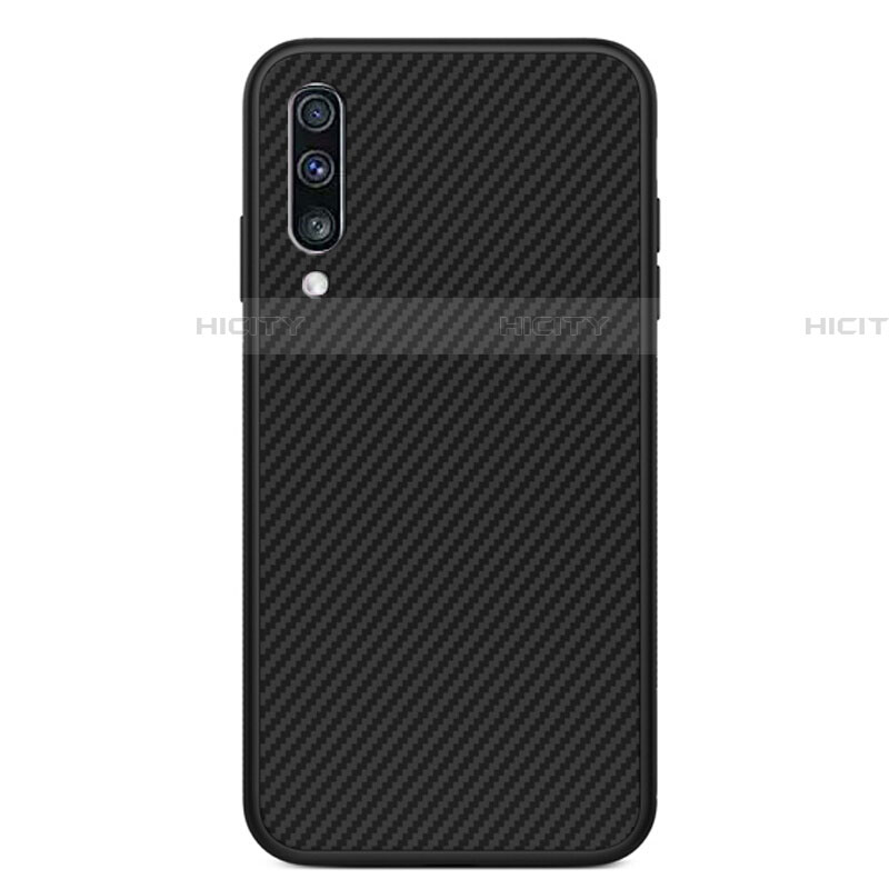 Funda Lujo Fibra de Carbon Carcasa Twill T01 para Samsung Galaxy A90 5G Negro