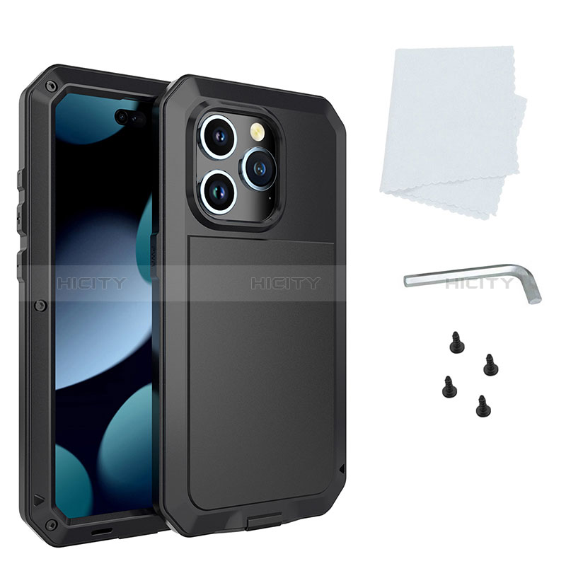 Funda Lujo Marco de Aluminio Carcasa 360 Grados HJ1 para Apple iPhone 15 Pro