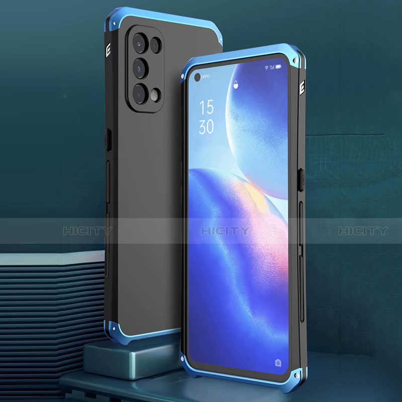 Funda Lujo Marco de Aluminio Carcasa 360 Grados M02 para Oppo Reno5 5G