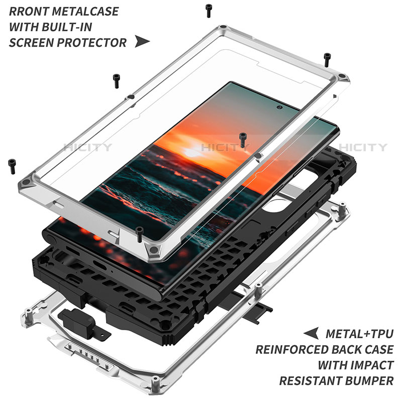 Funda Lujo Marco de Aluminio Carcasa 360 Grados M04 para Samsung Galaxy S21 Ultra 5G