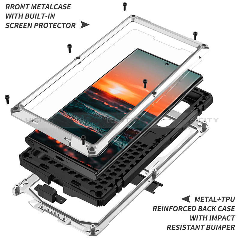 Funda Lujo Marco de Aluminio Carcasa 360 Grados M04 para Samsung Galaxy S24 Ultra 5G