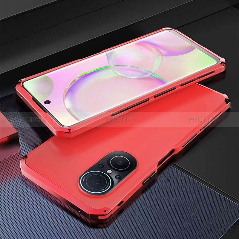 Funda Lujo Marco de Aluminio Carcasa 360 Grados para Huawei Honor 50 SE 5G Rojo