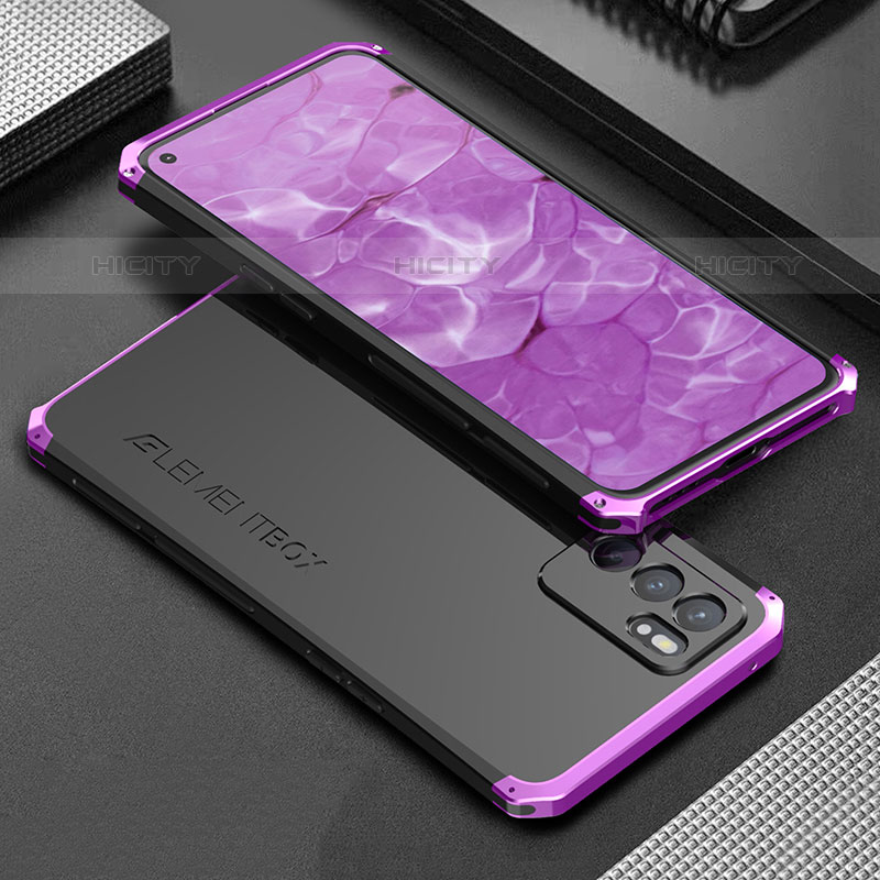 Funda Lujo Marco de Aluminio Carcasa 360 Grados para Oppo Reno6 5G