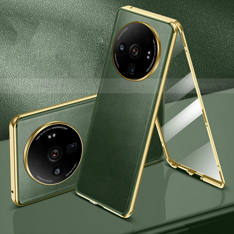 Funda Lujo Marco de Aluminio Carcasa 360 Grados para Xiaomi Mi 12S Ultra 5G Verde