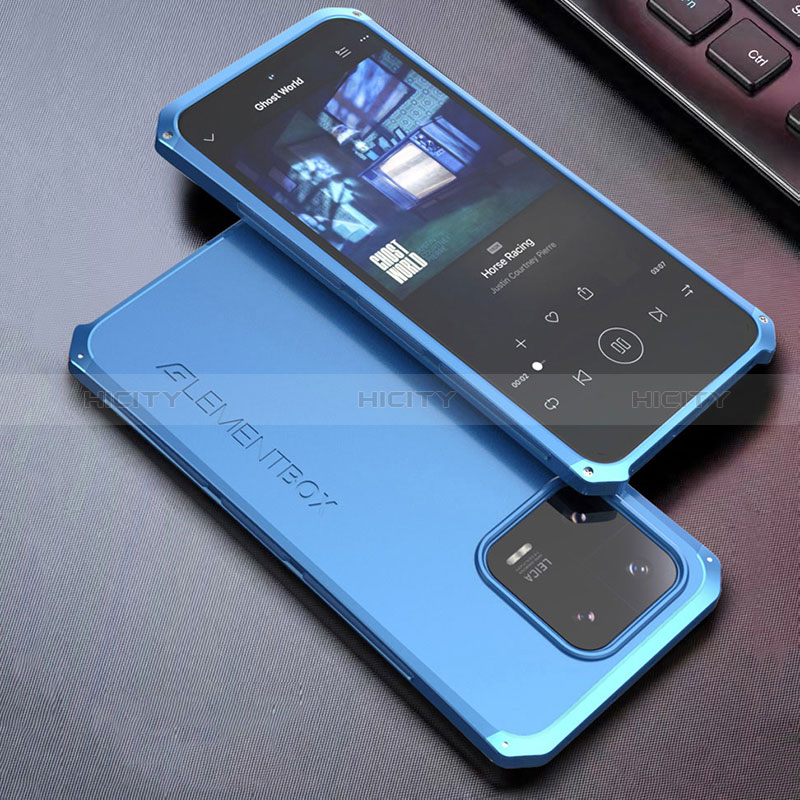 Funda Lujo Marco de Aluminio Carcasa 360 Grados para Xiaomi Mi 13 5G Azul