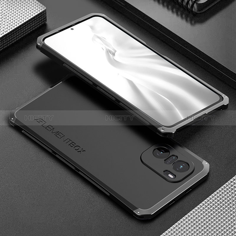 Funda Lujo Marco de Aluminio Carcasa 360 Grados para Xiaomi Poco F3 5G Negro
