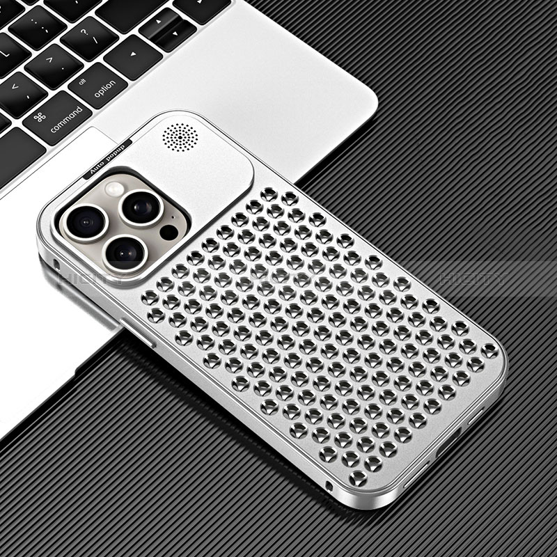 Funda Lujo Marco de Aluminio Carcasa 360 Grados QC3 para Apple iPhone 15 Pro