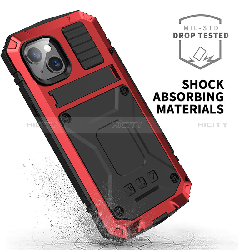 Funda Lujo Marco de Aluminio Carcasa 360 Grados RJ1 para Apple iPhone 15 Plus