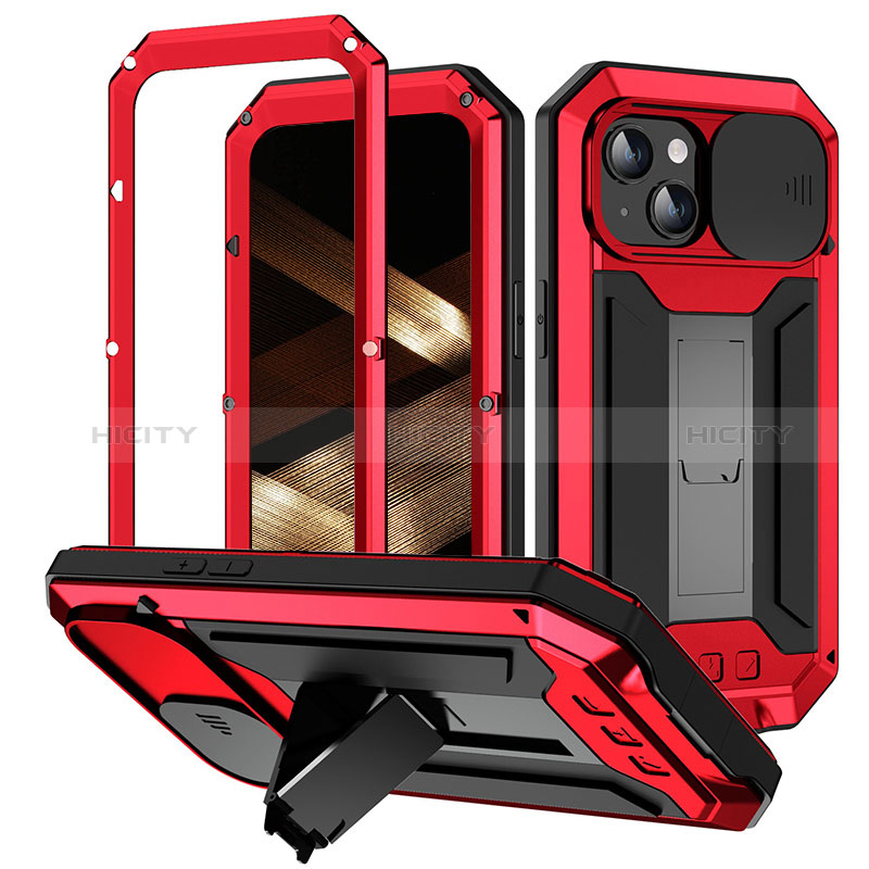 Funda Lujo Marco de Aluminio Carcasa 360 Grados RJ3 para Apple iPhone 15