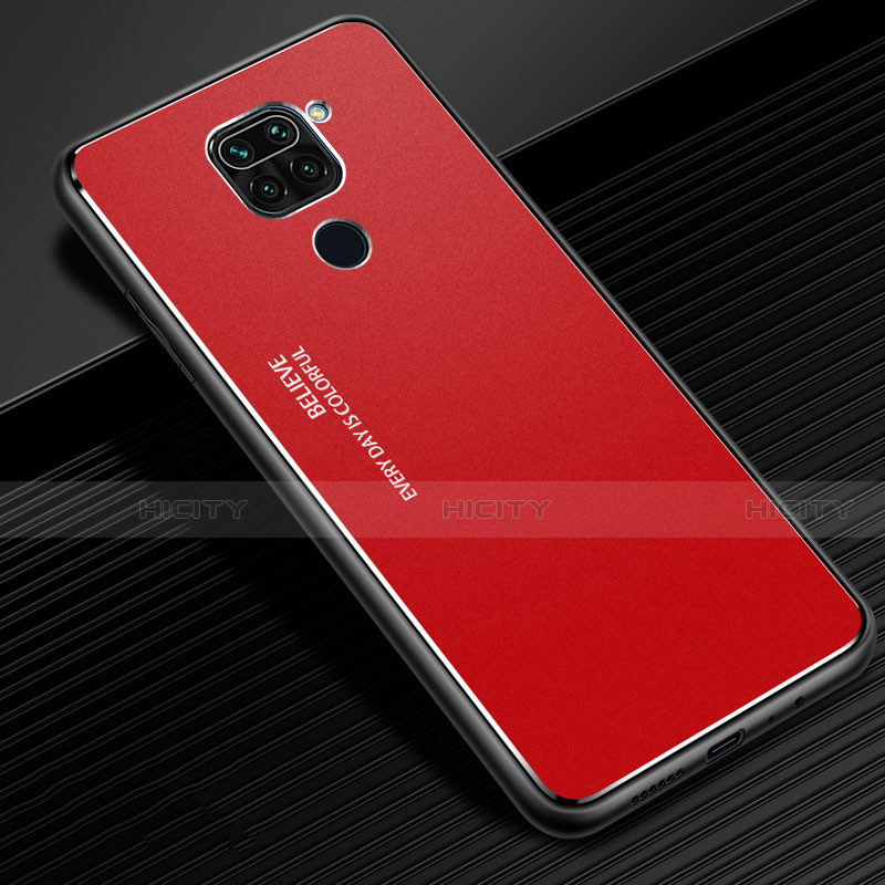 Funda Lujo Marco de Aluminio Carcasa C01 para Xiaomi Redmi Note 9 Rojo