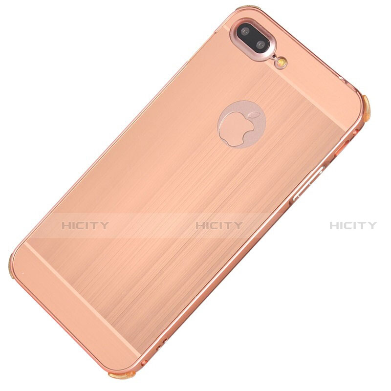 Funda Lujo Marco de Aluminio Carcasa M01 para Apple iPhone 7 Plus Oro Rosa