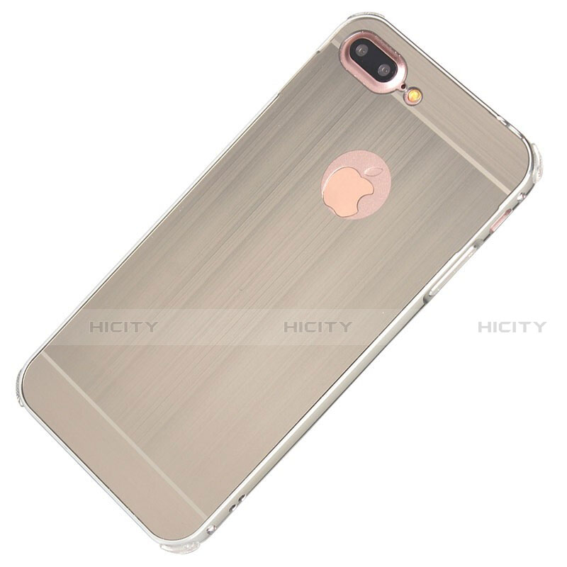 Funda Lujo Marco de Aluminio Carcasa M01 para Apple iPhone 7 Plus Plata