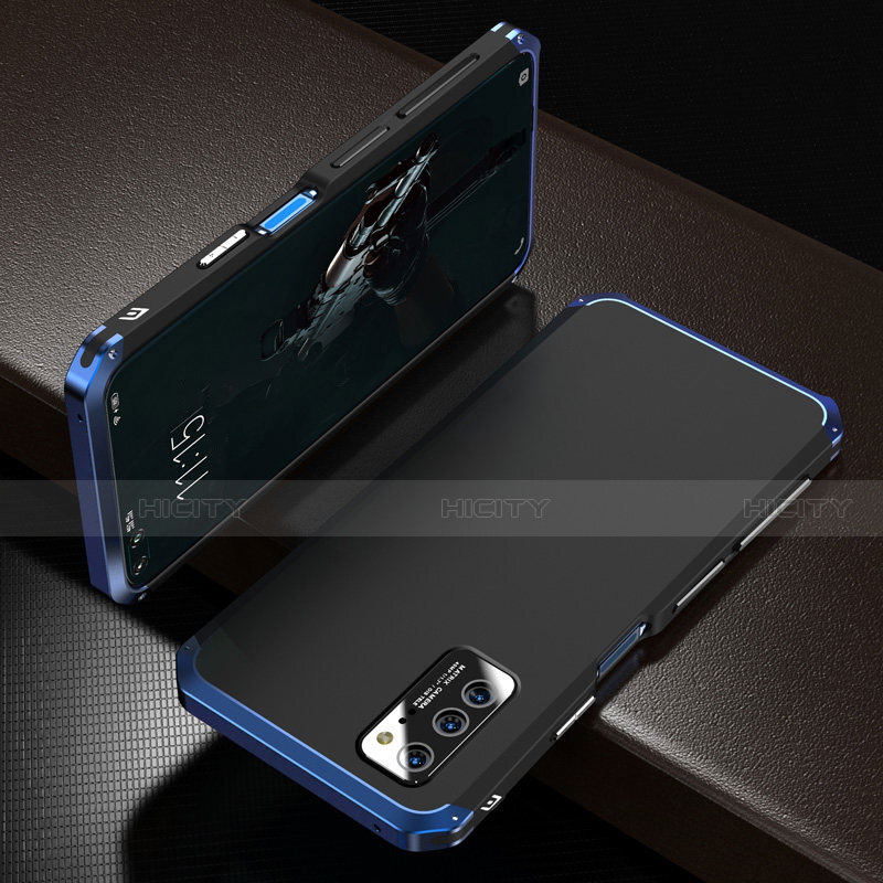 Funda Lujo Marco de Aluminio Carcasa M01 para Huawei Honor V30 5G Azul y Negro