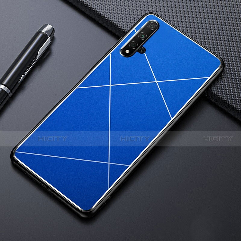 Funda Lujo Marco de Aluminio Carcasa M01 para Huawei Nova 5 Azul