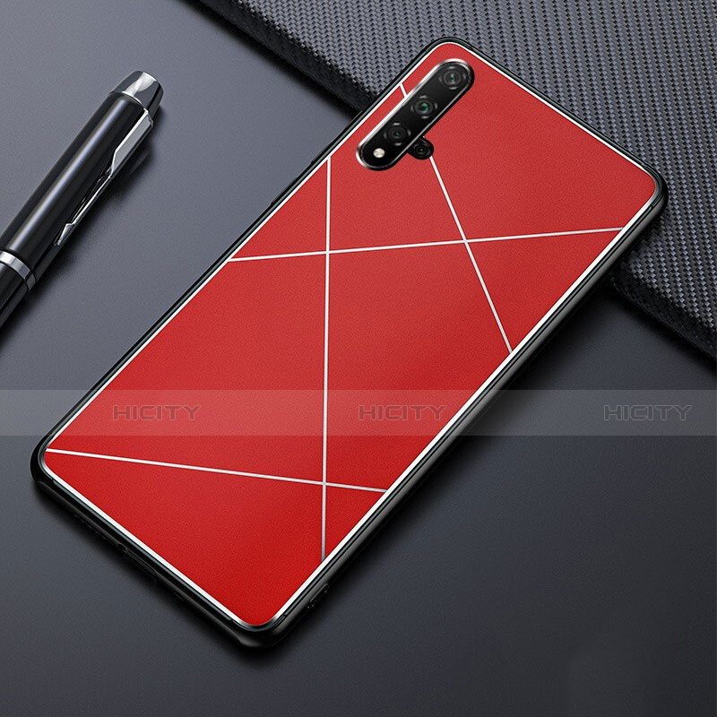 Funda Lujo Marco de Aluminio Carcasa M01 para Huawei Nova 5 Rojo