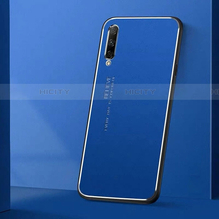 Funda Lujo Marco de Aluminio Carcasa M01 para Huawei P Smart Pro (2019) Azul