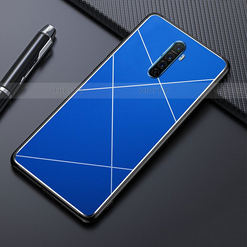 Funda Lujo Marco de Aluminio Carcasa M01 para Oppo Reno Ace Azul