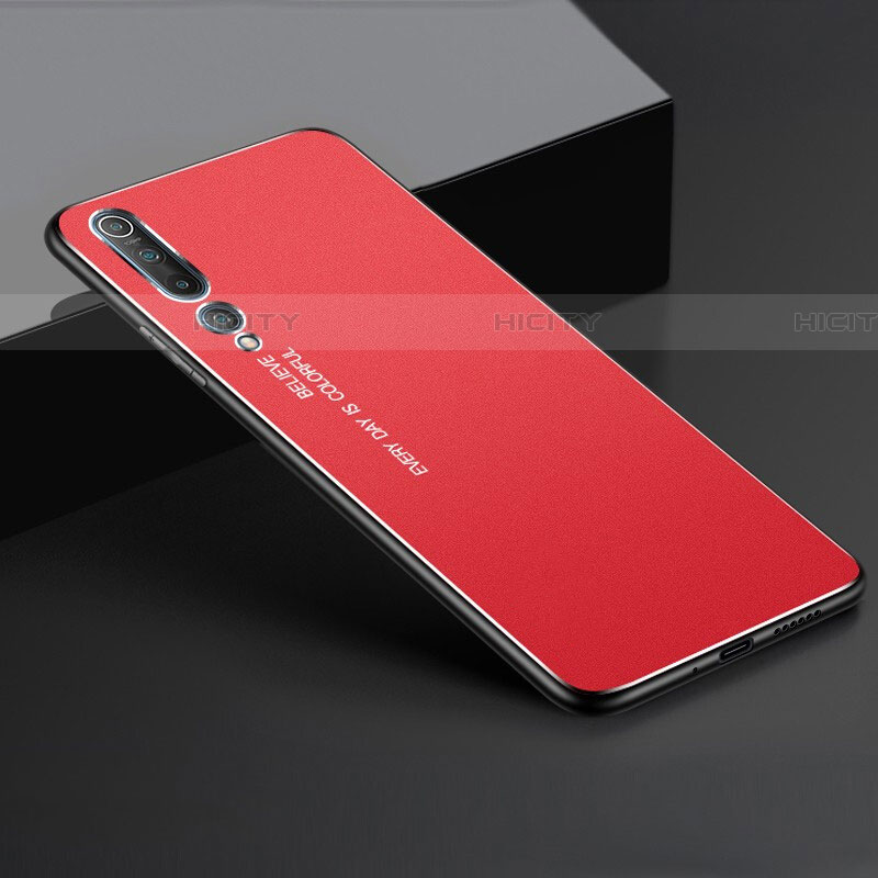 Funda Lujo Marco de Aluminio Carcasa M01 para Xiaomi Mi 10 Rojo