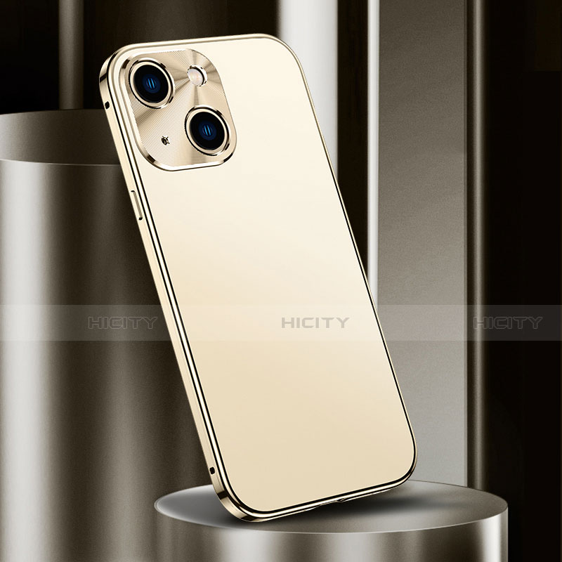 Funda Lujo Marco de Aluminio Carcasa M02 para Apple iPhone 13 Mini Oro