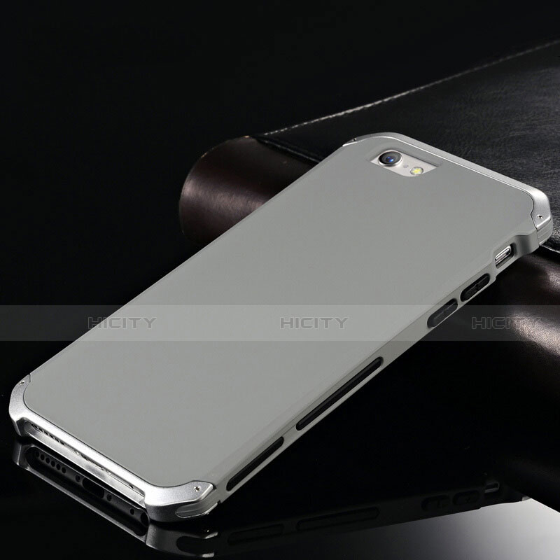 Funda Lujo Marco de Aluminio Carcasa para Apple iPhone 6 Gris