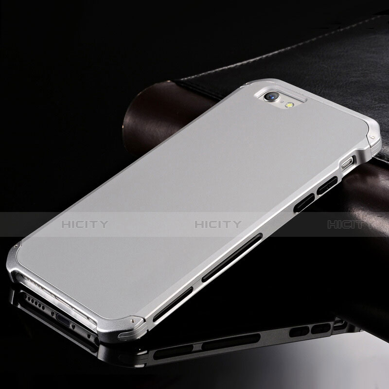 Funda Lujo Marco de Aluminio Carcasa para Apple iPhone 6 Plus Plata