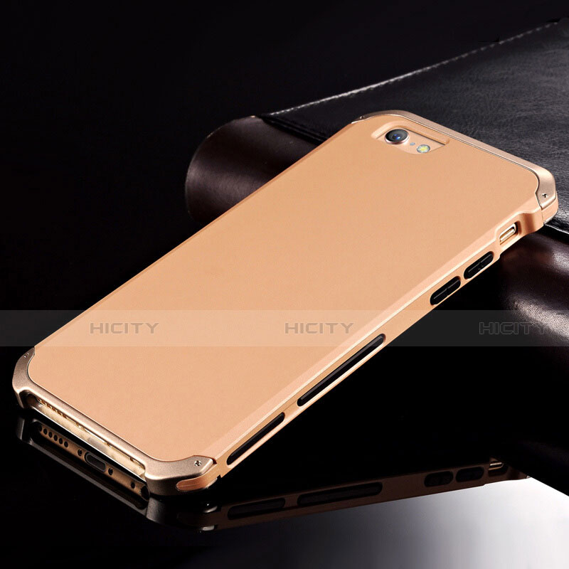 Funda Lujo Marco de Aluminio Carcasa para Apple iPhone 6S Oro