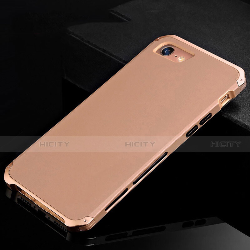 Funda Lujo Marco de Aluminio Carcasa para Apple iPhone 7 Oro