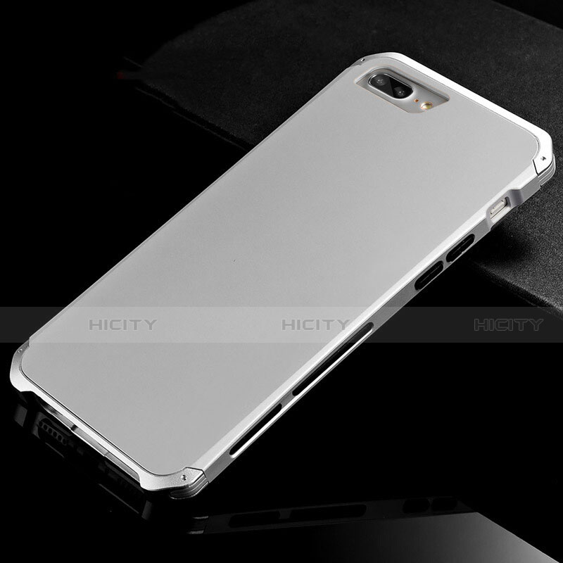 Funda Lujo Marco de Aluminio Carcasa para Apple iPhone 7 Plus Plata