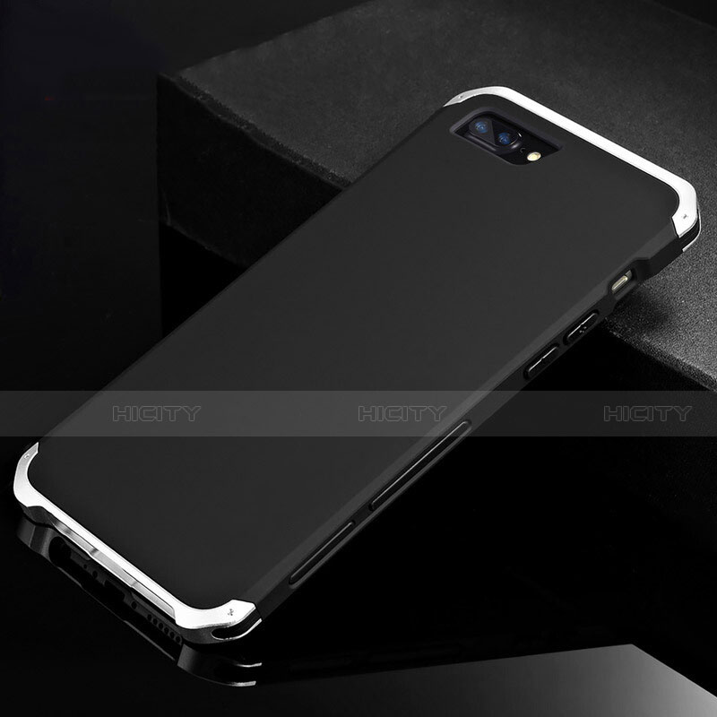 Funda Lujo Marco de Aluminio Carcasa para Apple iPhone 7 Plus Plata y Negro