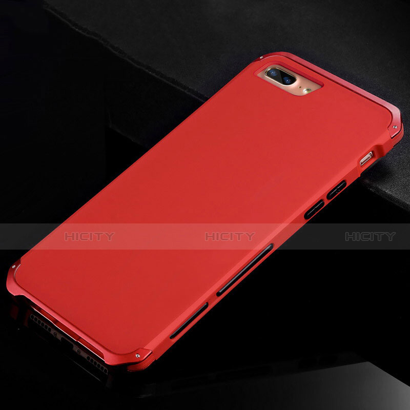 Funda Lujo Marco de Aluminio Carcasa para Apple iPhone 7 Plus Rojo