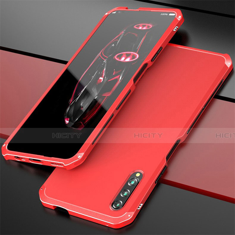 Funda Lujo Marco de Aluminio Carcasa para Huawei Honor 9X Pro Rojo